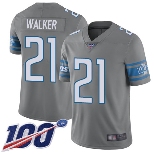 Detroit Lions Limited Steel Youth Tracy Walker Jersey NFL Football #21 100th Season Rush Vapor Untouchable->women nfl jersey->Women Jersey